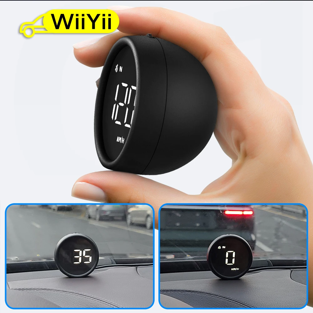 

WIIYII HD Display G1 Universal Car HUD White Color GPS System Multi-Function Car Head Up Display Over Speed Alarm KM/h MPH Speed