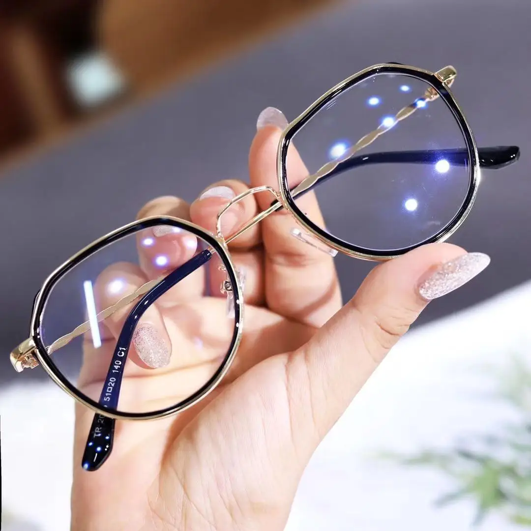 High-quality Large Frame Glasses Myopia Glasses Women Men Nearsighted Eyewear Anti Blue Light Glasses with Diopters Minus -1.0