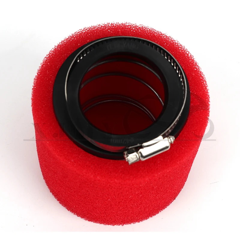 Motorcycle Air Filter Sponge 35mm 38mm 42mm 45mm 48mm Bend Elbow Neck Foam For Moped Scooter Dirt Pit Bike RED Kayo BSE