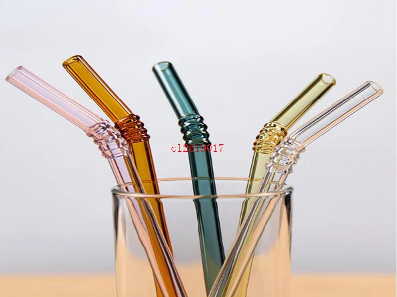 300pcs Special Fine Curved Glass Pipet Environmental Glass Health Baby Drinking Art Straws Pipette Drinking Straws Eco-friendly