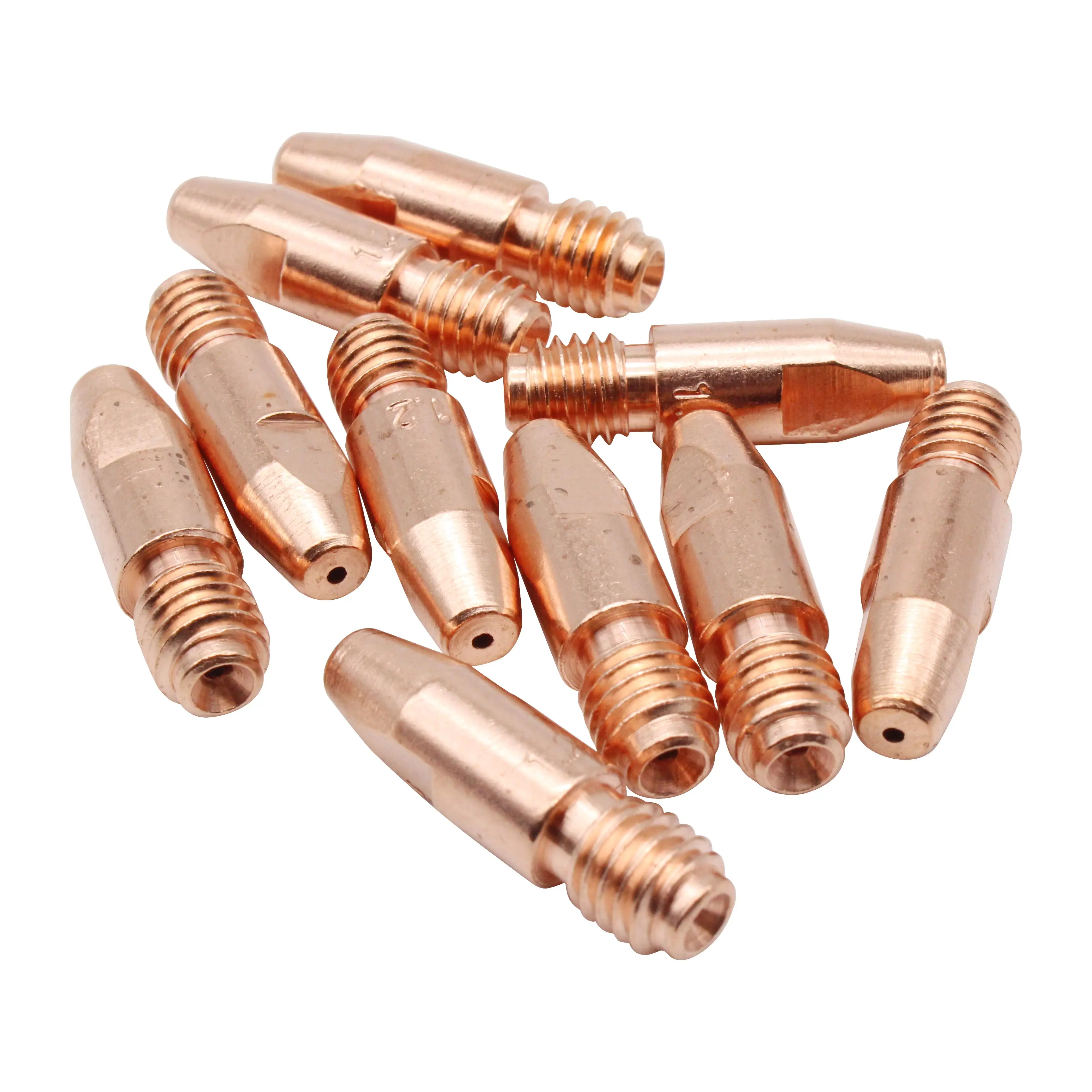 20pcs M6 0.8/1.0/1.2mm M6*28mm Copper Contact Tips Welding Nozzles for 24KD MIG/MAG Welding Torch Tip M6 For Binzel Gas Nozzle