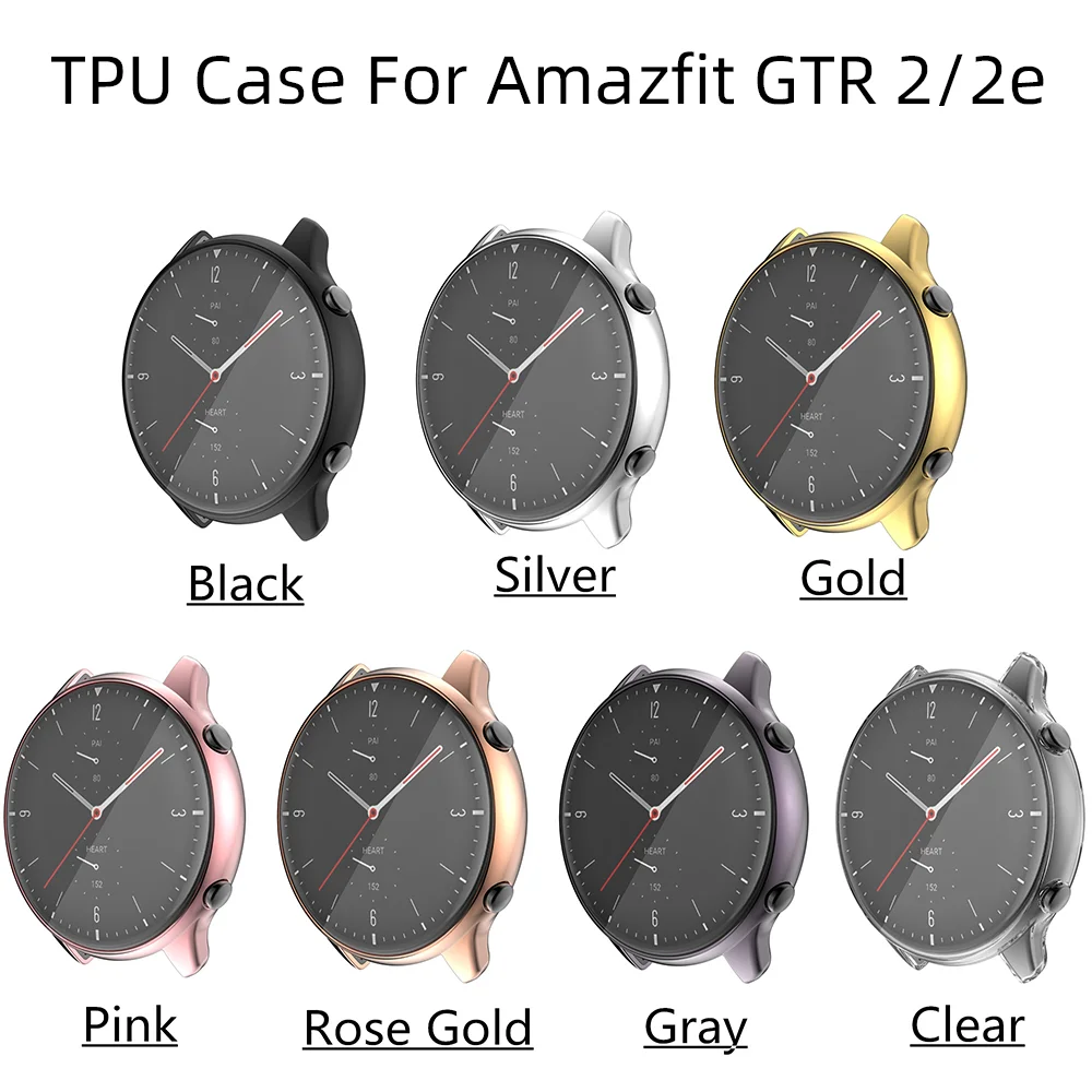 TPU Zacht Volledig Scherm Glas Protector Case Shell Rand Frame Voor Amazfit GTR 2/2e GTR2/e Smartwatch GTR2e Beschermende Bumper Cover