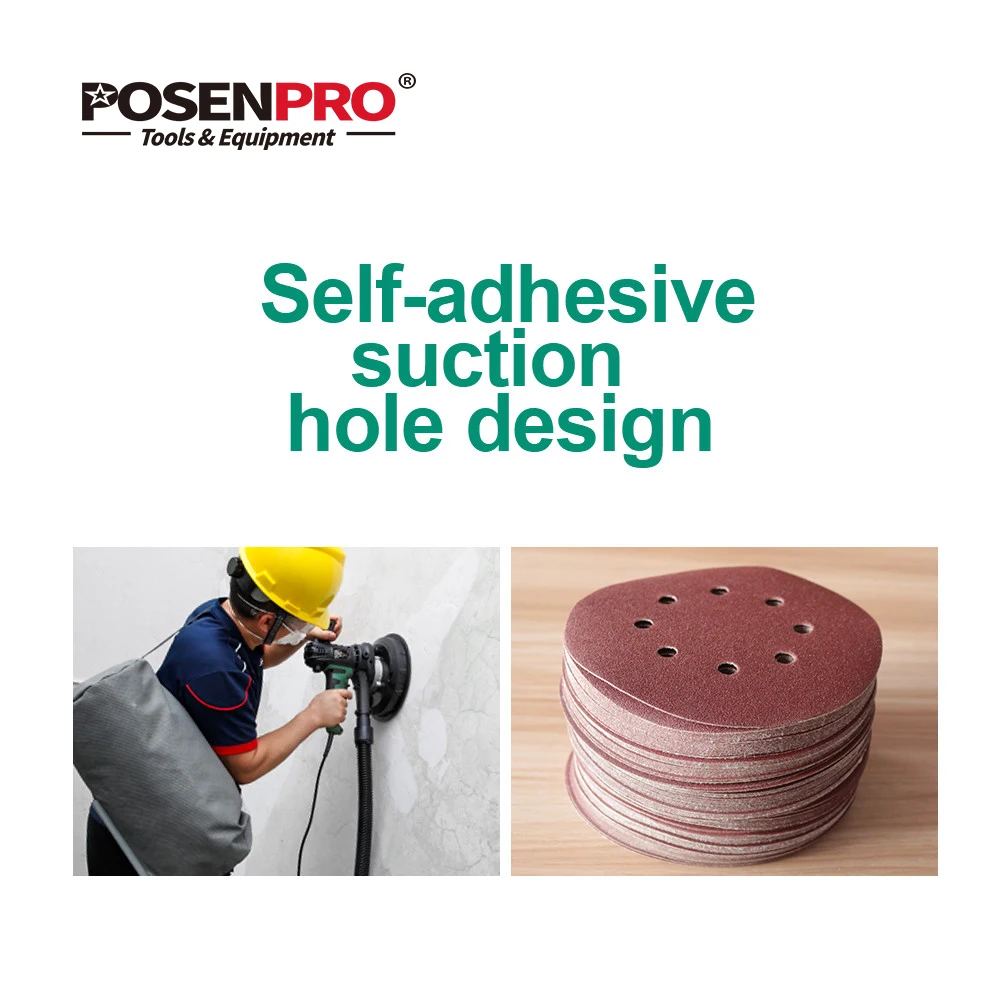 180mm/225mm Sanding Disc Sandpaper Assorted holes 100/120/150/180/240/320 Grit For 180/215 Electric Dry Wall Sander Polisher