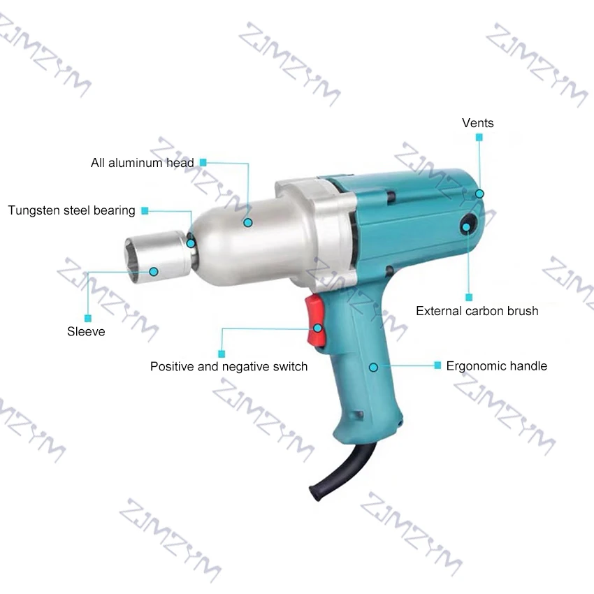 PW-16 350W Electric Impact Wrench 450Nm Torque M6-M12 Screw Removal Installation Spanner Changing Tire Power Tool 220V