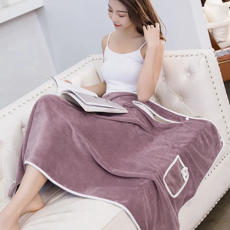 New Wearable Soft Bath Towel Fashion Simple Women Wearable Quick Dry Magic Bathing Beach Spa Bathrobes Wash Clothing