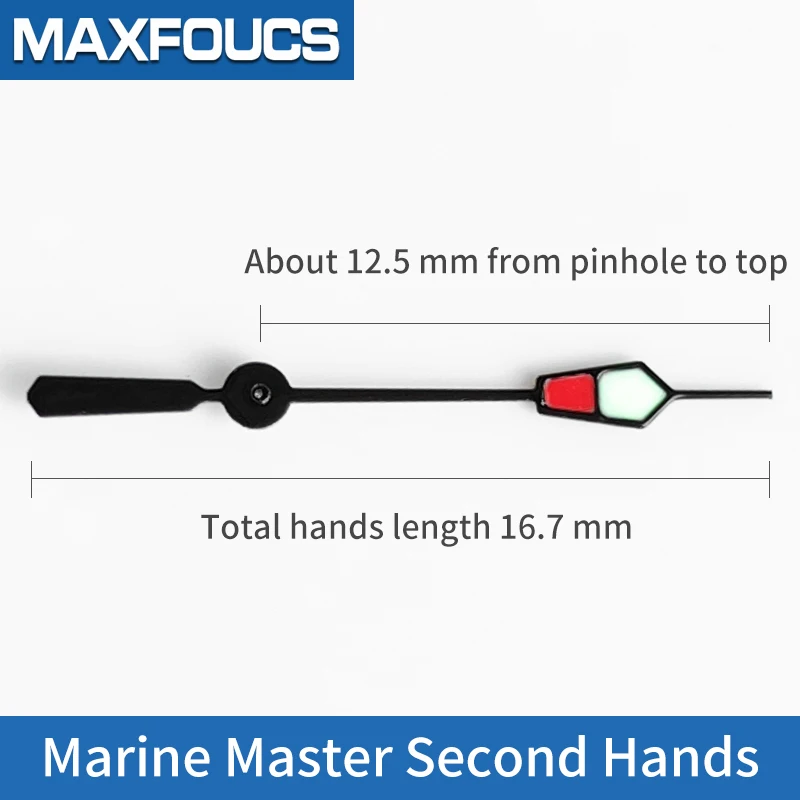 Marine Master Second Hands Red Black White, Super Bright Green Suitable For For Skx007 Skx009