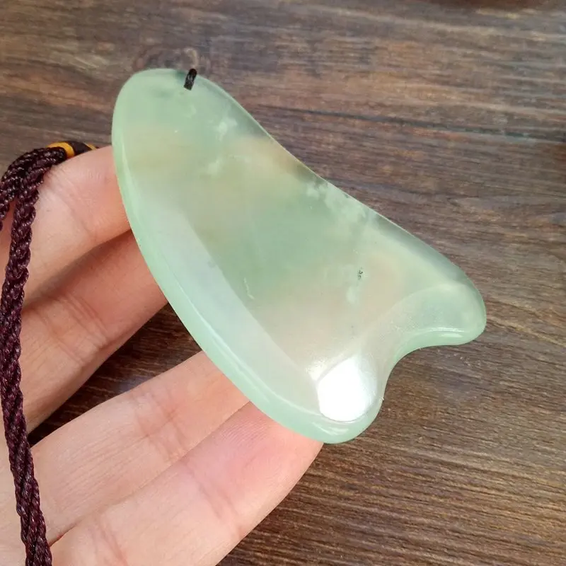 guasha Natural Jade Triangle Gua Sha Plate Scrapping Board Acupuncture Point Massage Face Eye Body Back Beauty Massager Tool