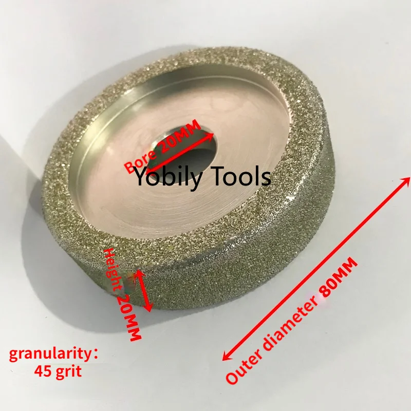 Roda de retificação de diamante, galvanizada, roda de retificação de pedra, vidro, cerâmica, moagem interna, carboneto cimentado