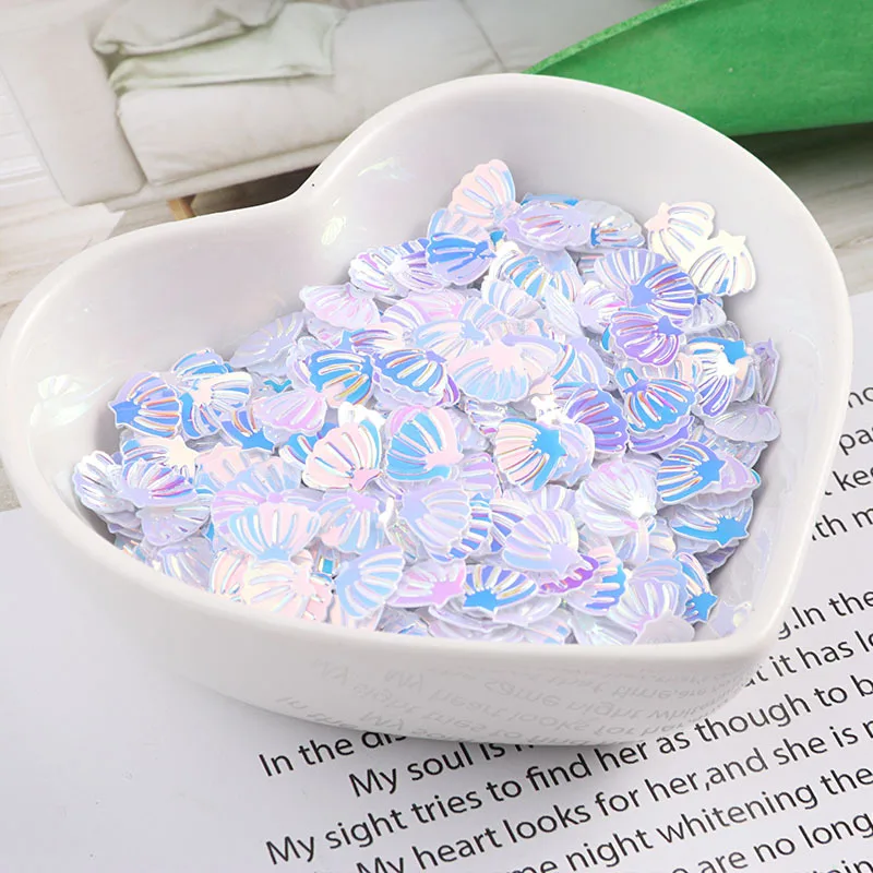 

200 г пайеток в форме ракушек для рукоделия, вышивки, аппликации, вязания, декоративно-прикладного искусства, 5x8 мм