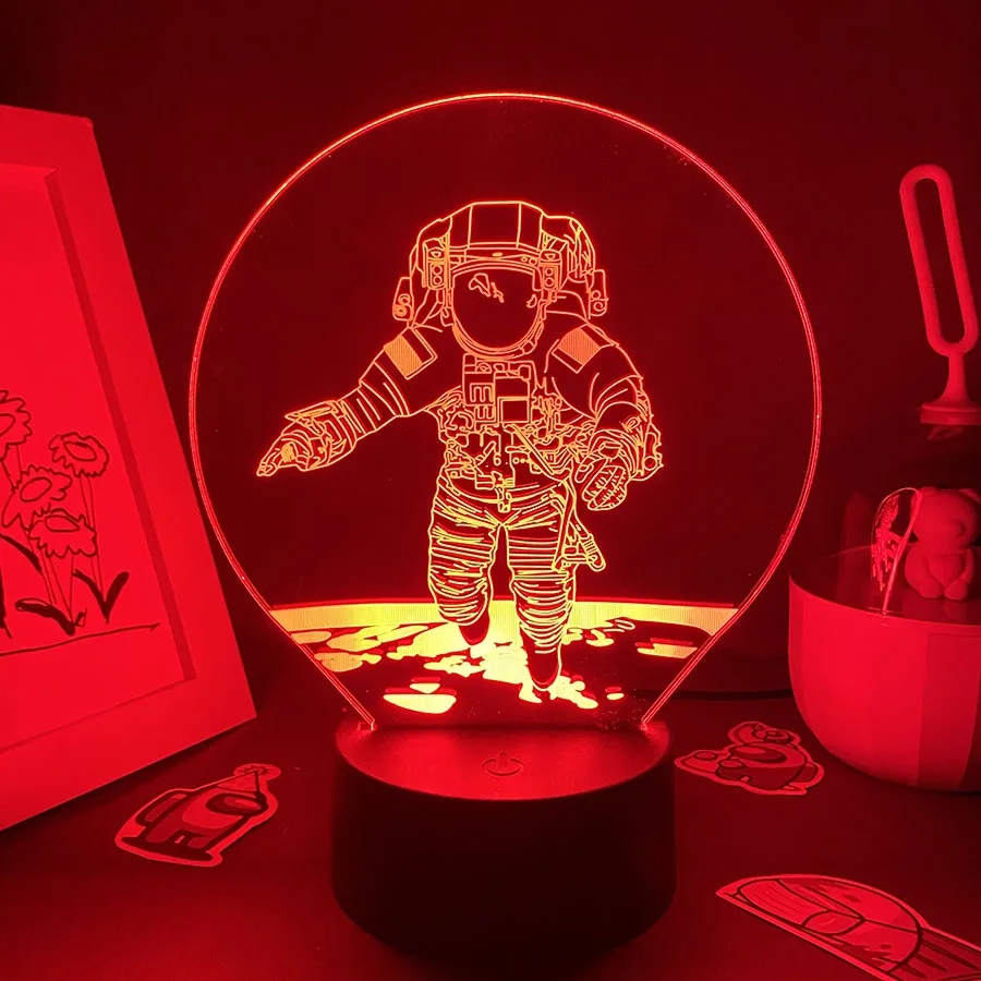 Spaceman Astronaut lampade 3D LED RGB luci notturne Creative Cool regalo colorato per la decorazione del tavolino da comodino della camera da letto