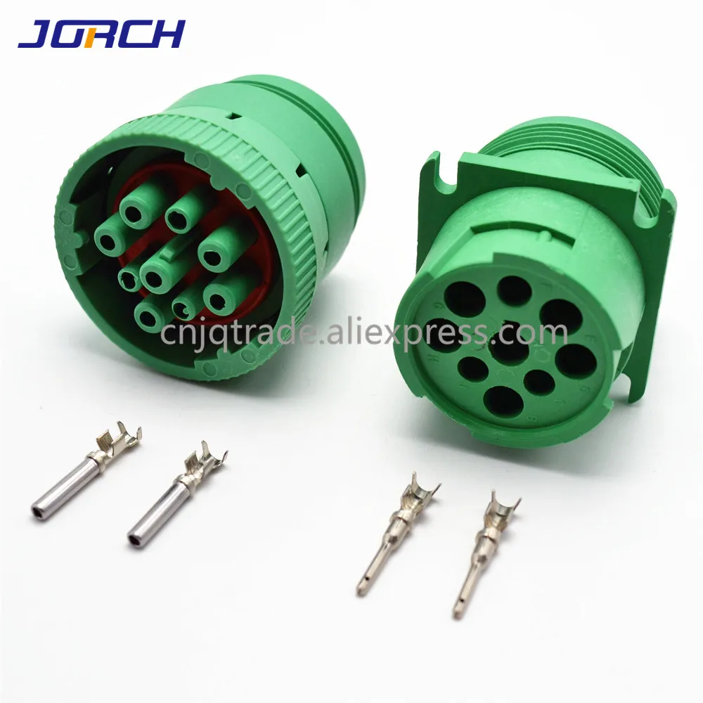 1set 9 pin HD16-9-1939S HD10-9-1939P Deutsch Green circular Aviation female male connector for Track J1939