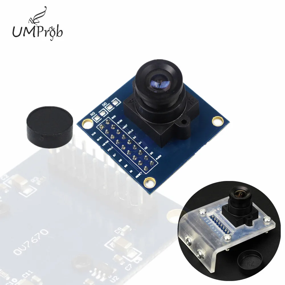 OV7670 30FPS VGA Camera Module SCCB interface Compatible With I2C interface  Acrylic Bracket Plastic Case For Arduino DIY KIT