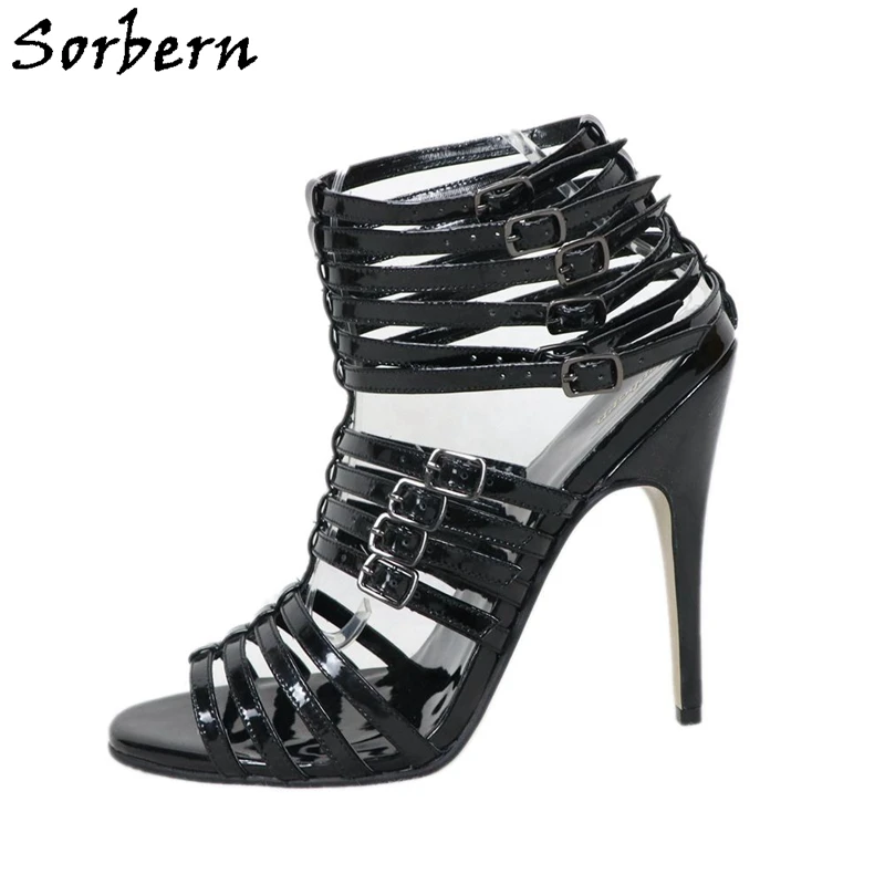 

Sorbern Genuine Leather Sandals Ladies Stilettos Custom High Heel Slingback Us Size 12 Women Shoes Roman Sandals Women