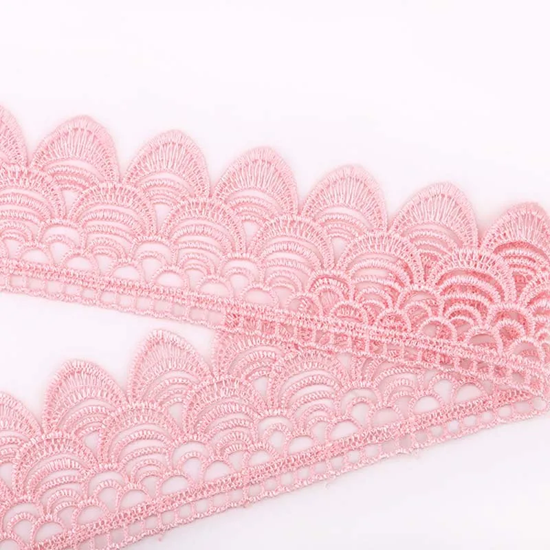 

30 ярдов вышитая кружевная ткань розовый, красный, зеленый, фиолетовый, ажурный край, сделай сам, лямки для шитья для украшения платья, одежды