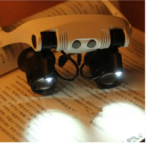 10X 15X 20X 25X Magnification Eyeglasses Headband Lighted Magnifier Watching Repairing Helping Magnifying Glass with LED Light