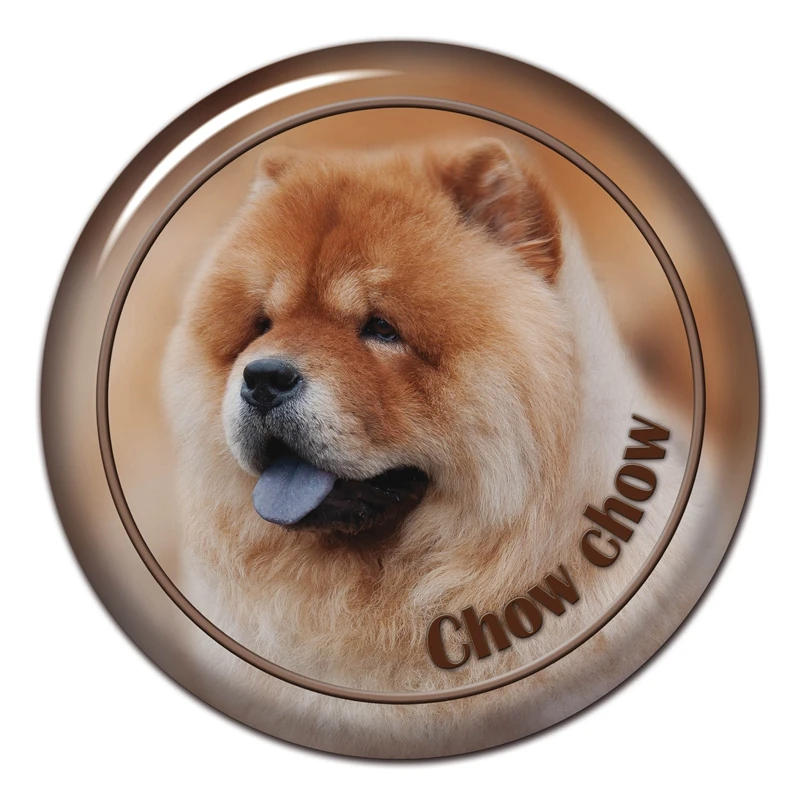 

B0818# 13CM/17CM Self-Adhesive Decal Chow Chow Dog Car Sticker Decors on Bumper Rear Window Laptop