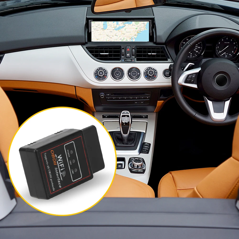 ELM 327 V2.1 lector de código OBD2 herramientas de diagnóstico de coche OBD2 escáner WIFI ELM327 OBDII herramienta de escáner de coche Universal para IOS Android