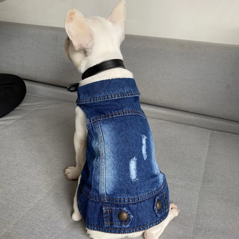 Fashion Cat Denim Vest Puppy Jacket Casual Jeans Coat Outfits Spring Autumn Cat Clothes For Kitten Small Medium Cats Pet Apparel