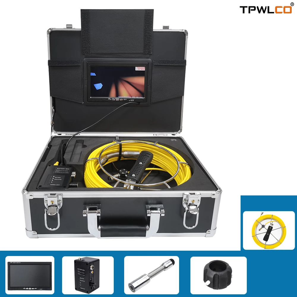 

23MM 7inch Pipeline Drain Video Inspection Camera System For Industrial Sewer Pipe Cleaner Endoscope with 12pcs LED 4500mAh