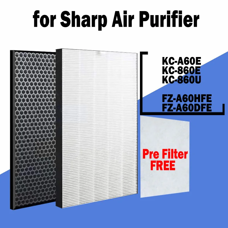 FZ-A60HFE FZ-A60DFE  FZ-A60MFE HEPA Filter Activated Carbon Filter for Sharp KC-A60E KC-860E KC-C150E KC-860U Air Purifier