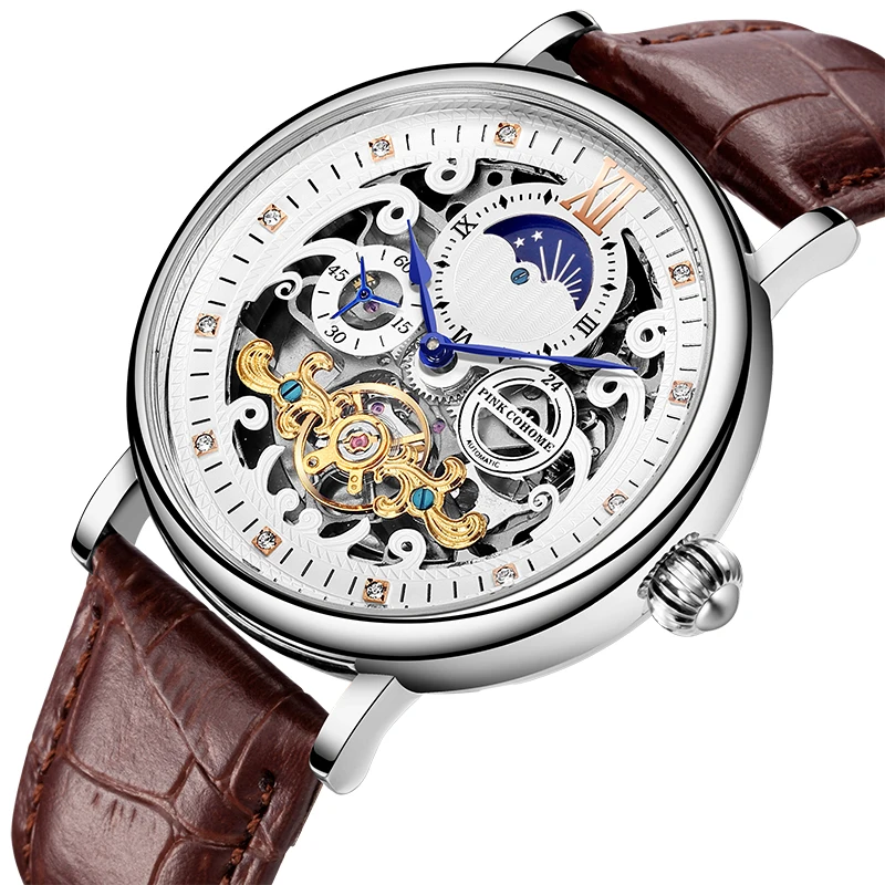 Orologio meccanico da uomo Tourbillon automatico Uhr scheletro orologio da uomo di lusso orologio da polso da uomo orologio da polso