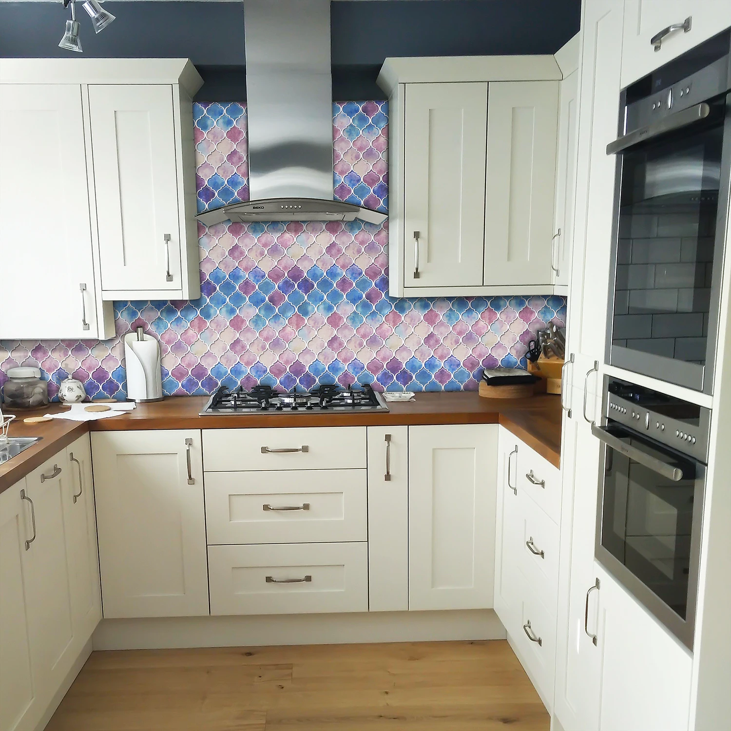 Mosaic Wall Tile 3D Sticker, Arabic Lantern Style, Kitchen and Bathroom Backsplash, 250x250mm