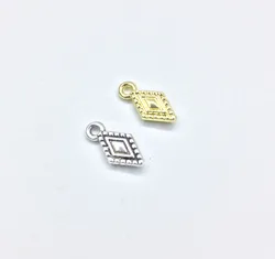 Eruifa 20pcs 6*13mm Plated Drop Zinc Alloy Charms Pendant Jewelry DIY Necklace Bracelet Earrings 2 Colors