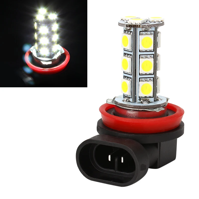 LEEPEE LED lamps for Cars Driving Fog Lights Headlight Bulb High Quality White H11 H8 Car-styling LED 5050 18 SMD