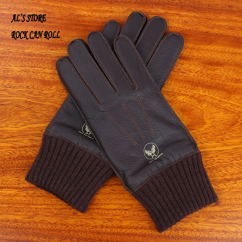 G-A10 Super Offer! Genuine Thick Goat Skin Good Quality Leather & Wool Durable Rider Gloves 5 Sizes