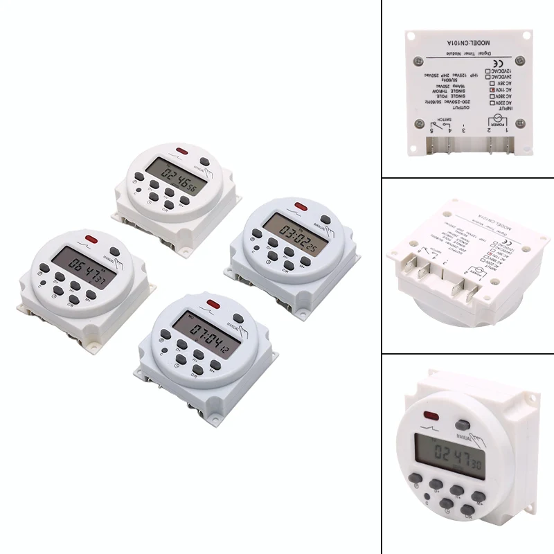CN101A 12V 24V 110V 240V LCD digitale Timer di alimentazione interruttore orario programmabile sveglia relè interruttore Timer luce