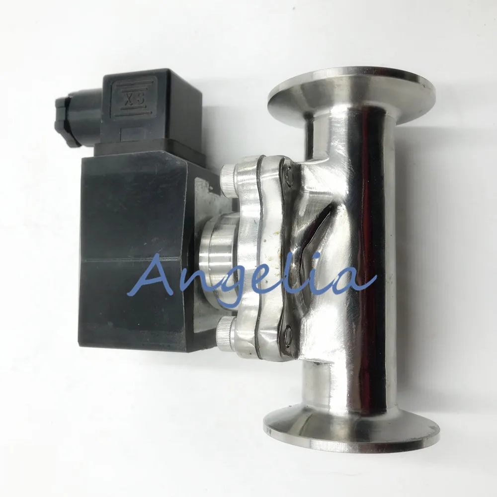 

AC220V 110V DC24V 1/2" DN15 Electric Sanitary Solenoid Valve Stainless Steel 304 Tri Clamp OD 50.5mm Normally Closed