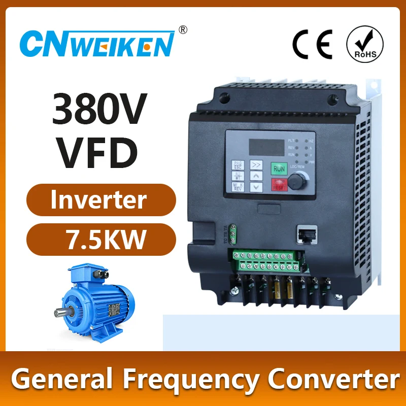 

380V 7.5KW/11KW 10HP/15HP VFD Economical Converter Changer Variator Drive for Motor Speed Control Variable Frequency Inverter