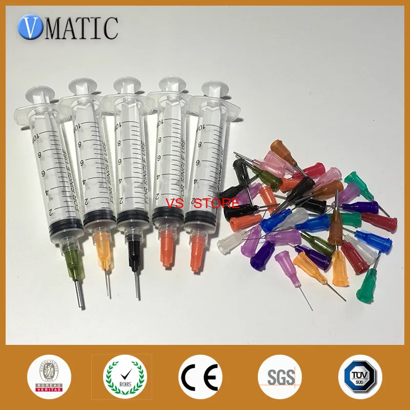 Free Shipping SMT Non Sterilized Adhesive Glue Liquid Dispenser Manual Syringe With Dispensing Needle Tips & Stopper