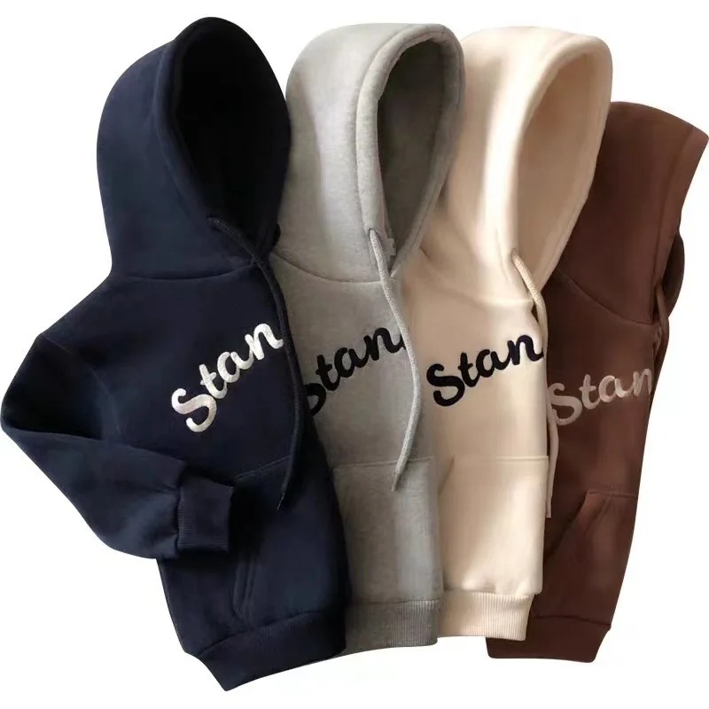 2024 New Autumn Winter Hoodies Toddler Boys Girls Clothes Kids Thick Warm Hooded Letter Sweatshirt Tops