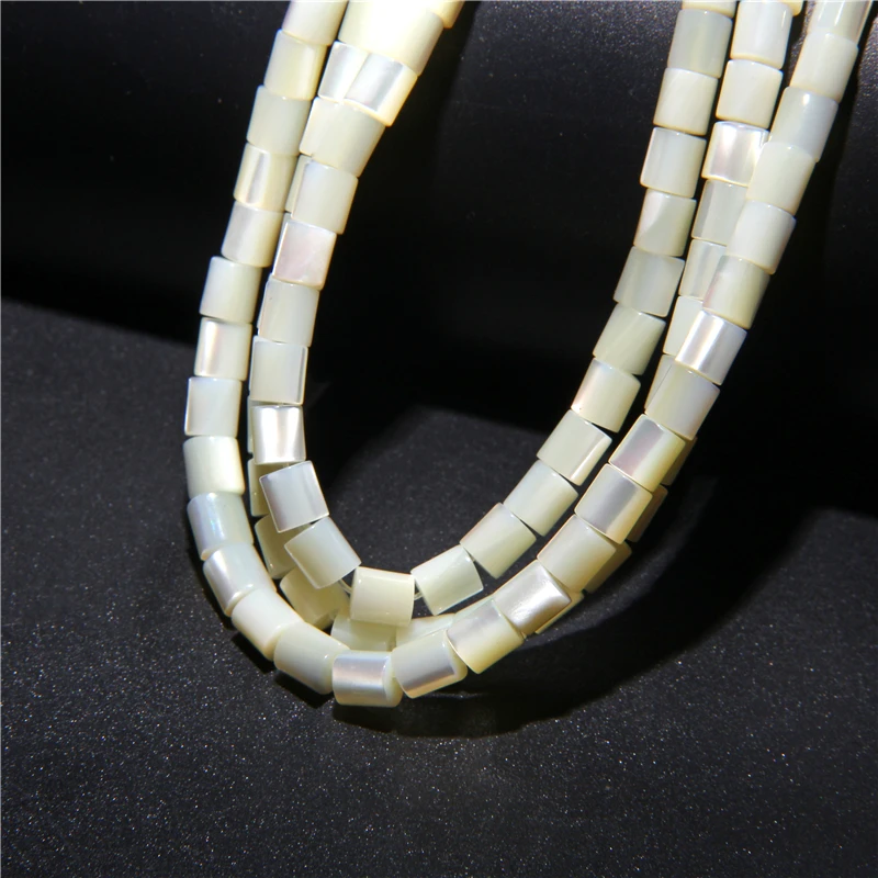 5*6mm White Natural Mother of Pearl Shell Beads Cylindrical Shape Pearl Shell Beads  Jewelry Making 15" Approx 39CM Per Strand image 4
