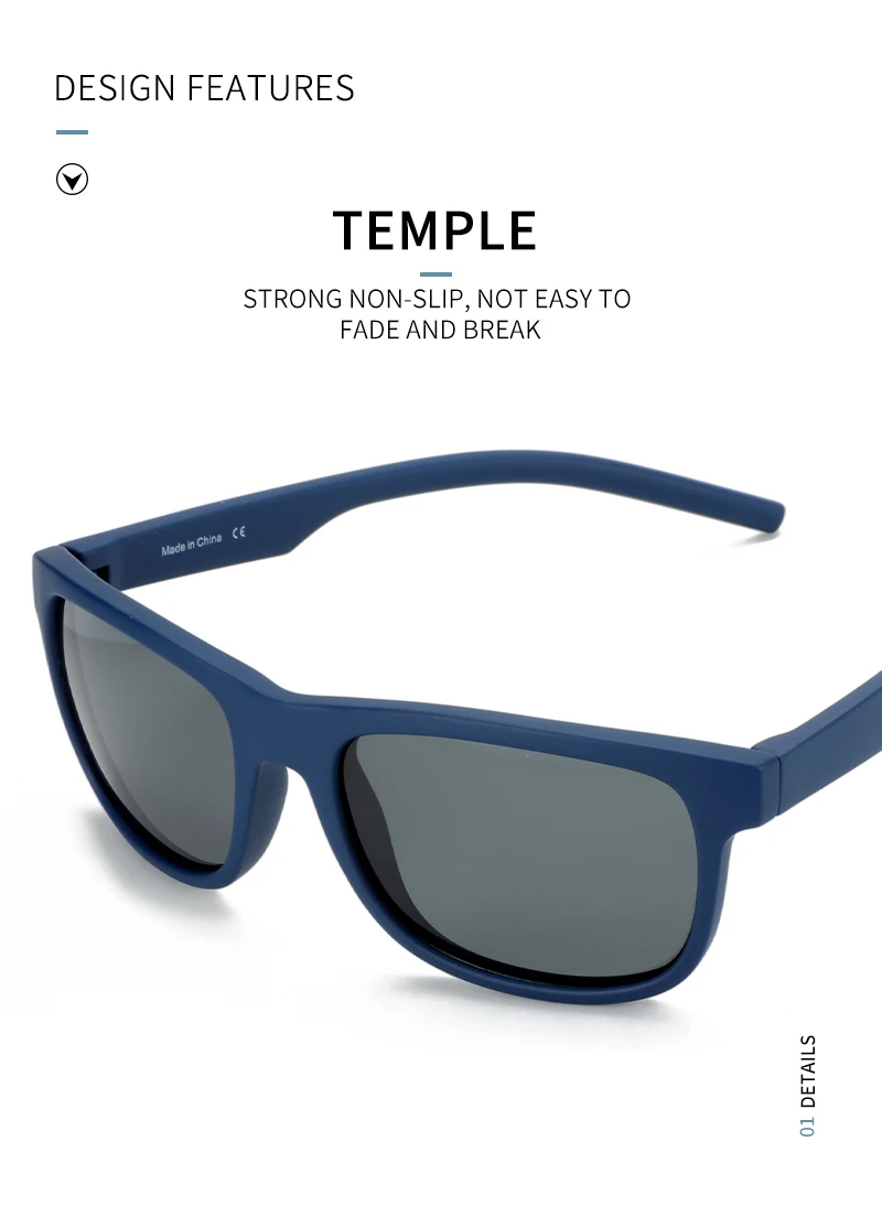 ZENOTTIC TR90 Polarisierte Sonnenbrille für Herren, Fahrer-Fahrer-Sonnenbrille, klassische quadratische Spiegel-UV400-Schutz-Sonnenbrille – Detail 5