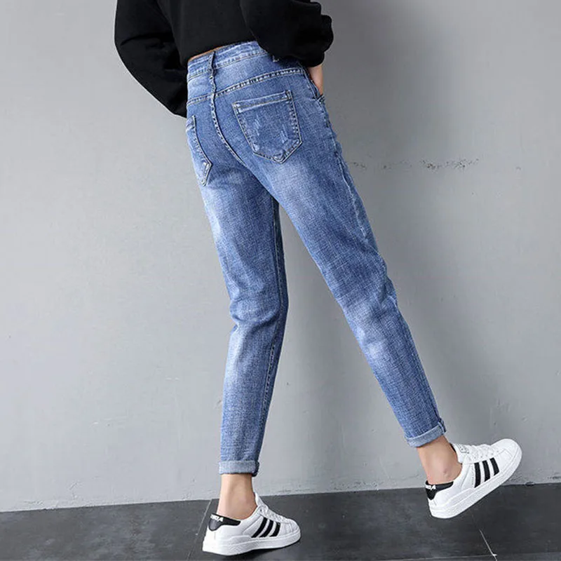 2022 primavera outono calças de brim femininas calças jeans moda alta cintura harem calças femininas streetpants p295