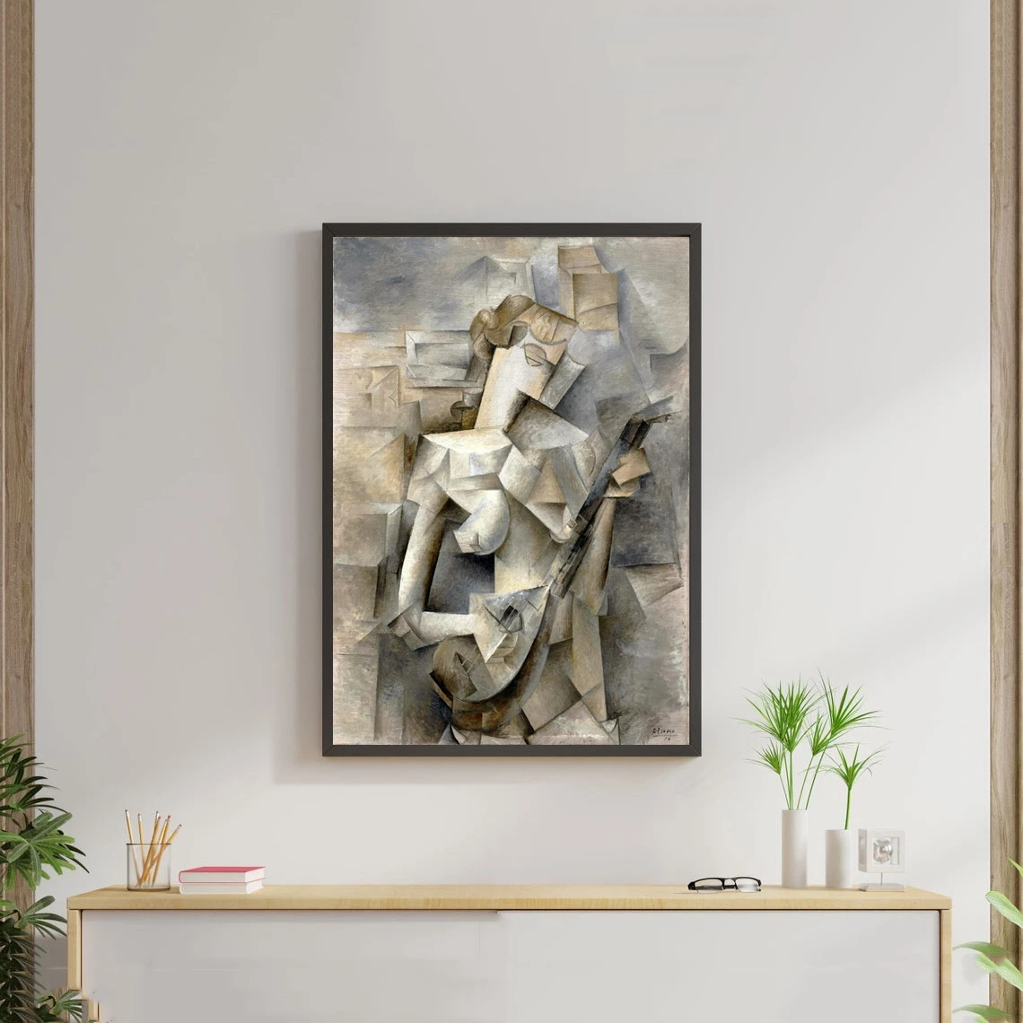 Girl with a Mandolin by Pablo Picasso Masterpiece Reproduction Poster Canvas Print Wall Painting Home Decoration