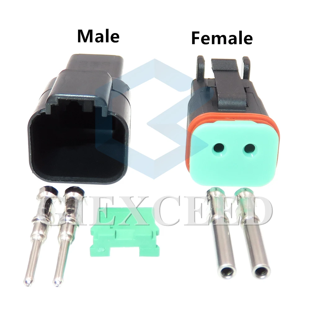 2 Sets 2 Pin AC Assembly Deutsch DT04-2P DT06-2S Waterproof Female Male Automotive Connector Black Auto Plug For Mazda