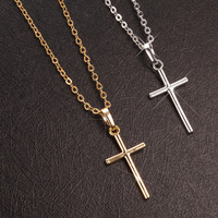 Fashion  SimpleCross Chain Necklace  Women Men Gold Silver Color Jewelry Pendant Necklaces Crucifix Christian Ornament Gifts