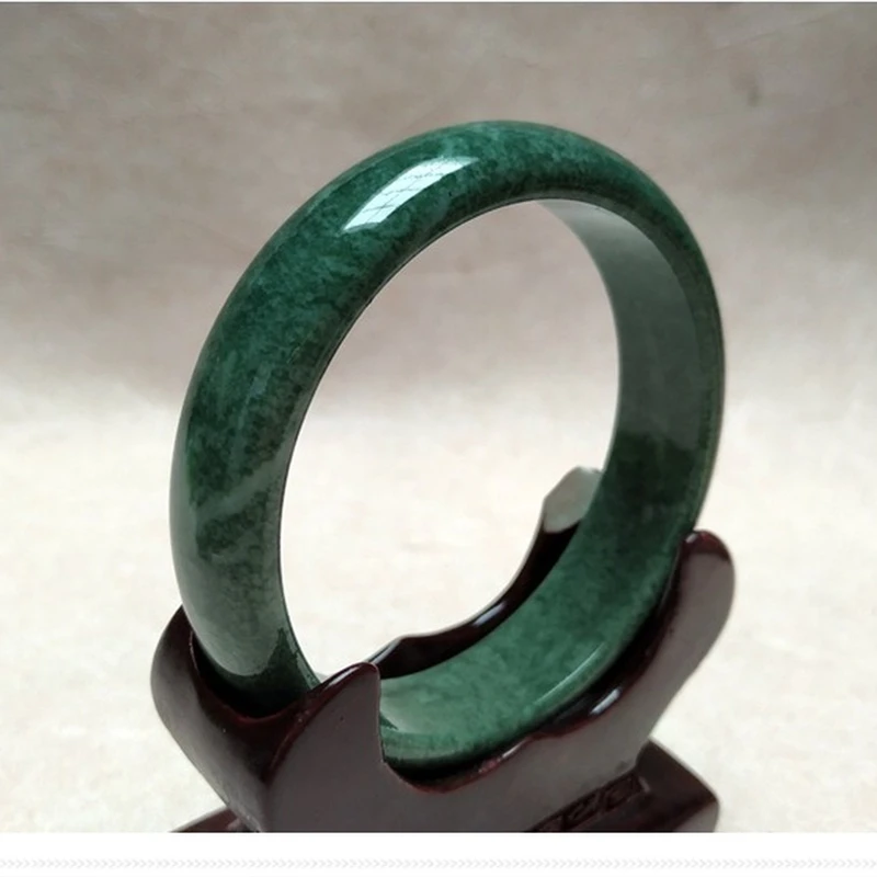 China Natural Dark Green Hand Carved Wide Jade Bracelet Fashion Boutique Jewelry Men's and Women's Guizhou Jade Bracelet Gift