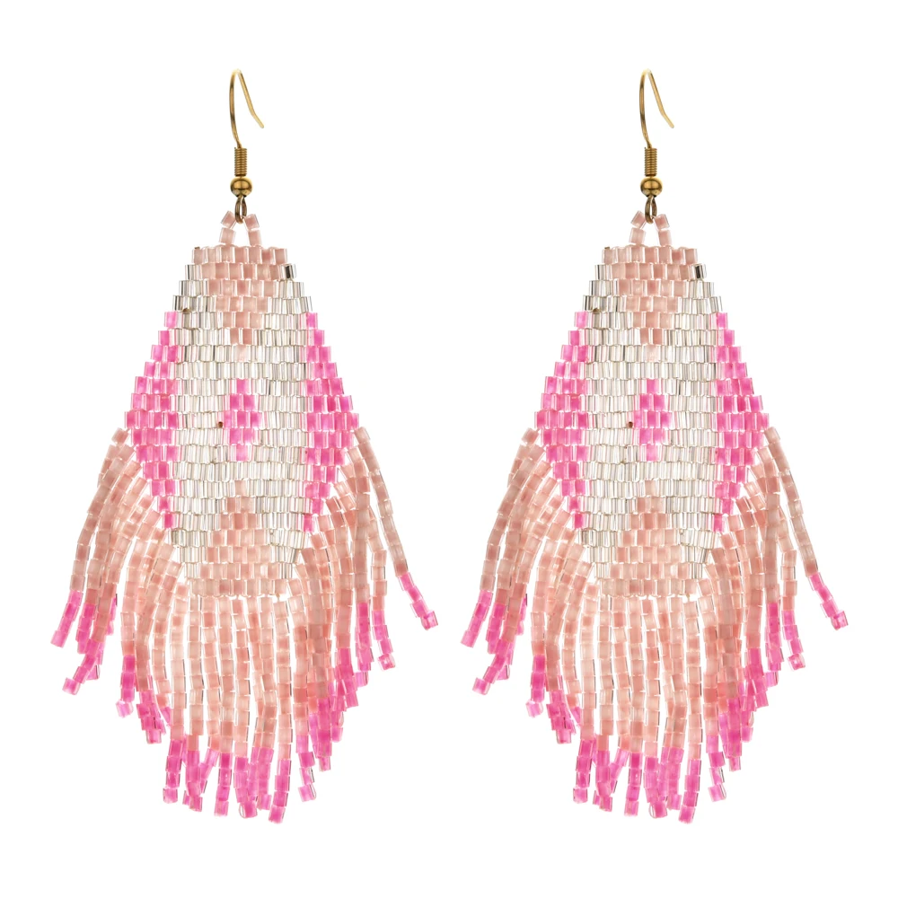 ZMZY New Bohemian Colorful Beads Earrings Long Drop Earrings for Women Statement Miyuki Delica Beads Handmade Wholesale