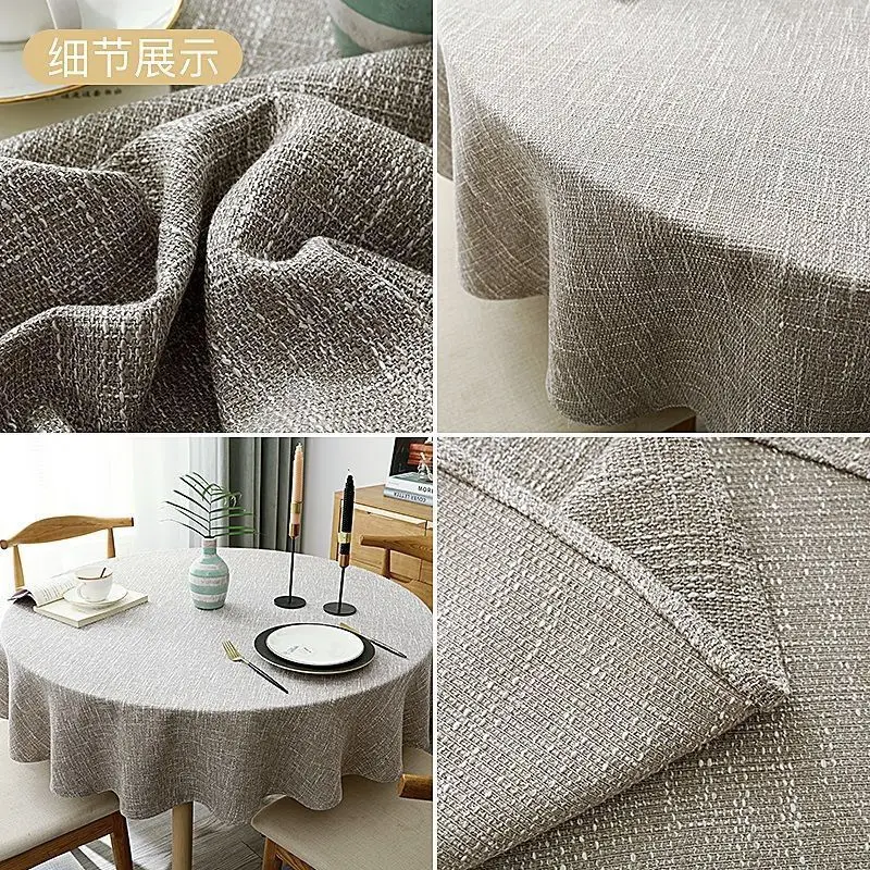 Plain Cotton and Linen Round Tablecloth Solid Color Table Cover For Table Cloth Dining Tea Home Obrus Tafelkleed mantel de mesa