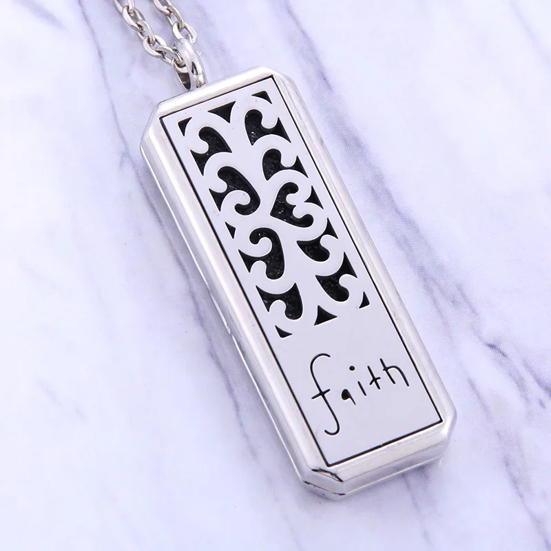 Multiple design Stainless Steel rectangle Aromatherapy lockets Perfume Essential Oil Diffuser Pendant Necklace fashion Jewelry