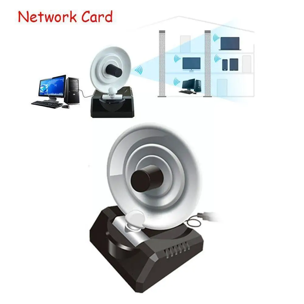 Adaptador USB 2.0 sem fio, Alta Potência, Interface Receber e Decodificar, WEP Criptografado, Sinais WiFi, Internet Livre Alcance 150, 12DB, 2000mW