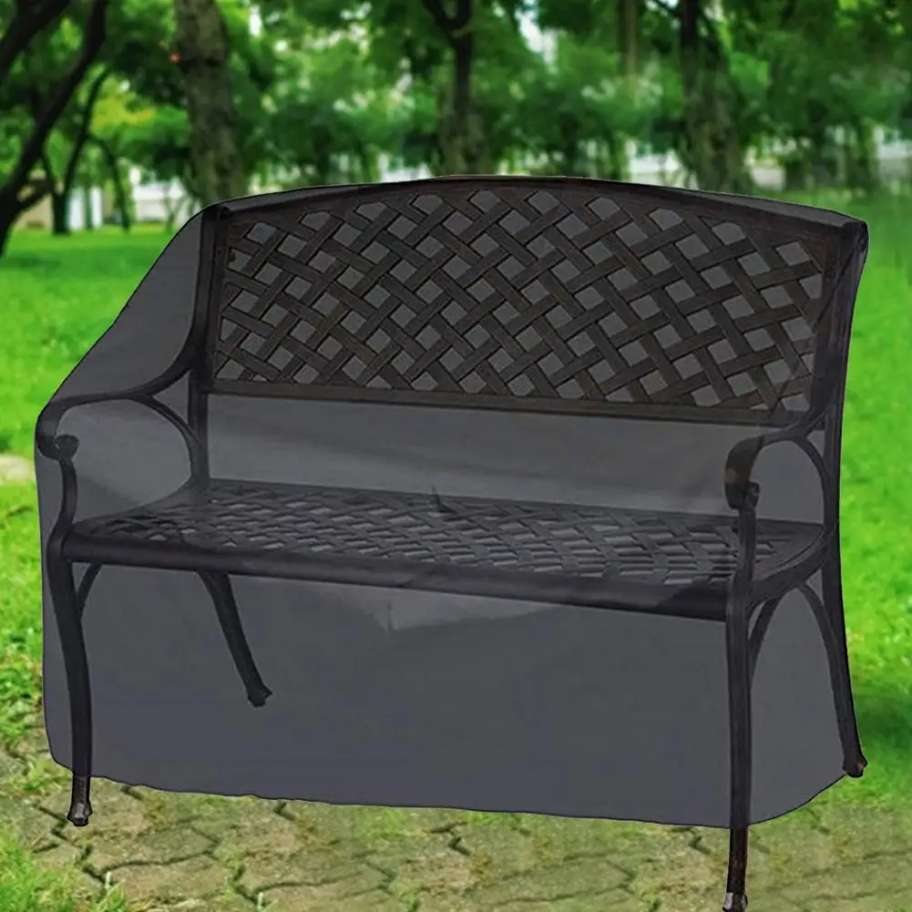 Multiple Specifications Available Garden Bench Dustproof Cover Garden Bench Waterproof Breathable Outdoor Bench Seat Cover Black