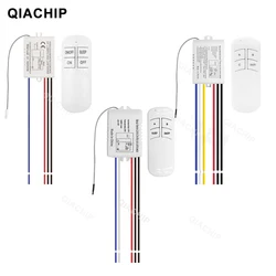 Qiachipワイヤレスリモコンライトスイッチ220v受信機送信機オン/オフデジタル1/2/3ウェイ壁リモートコントロールスイッチランプ