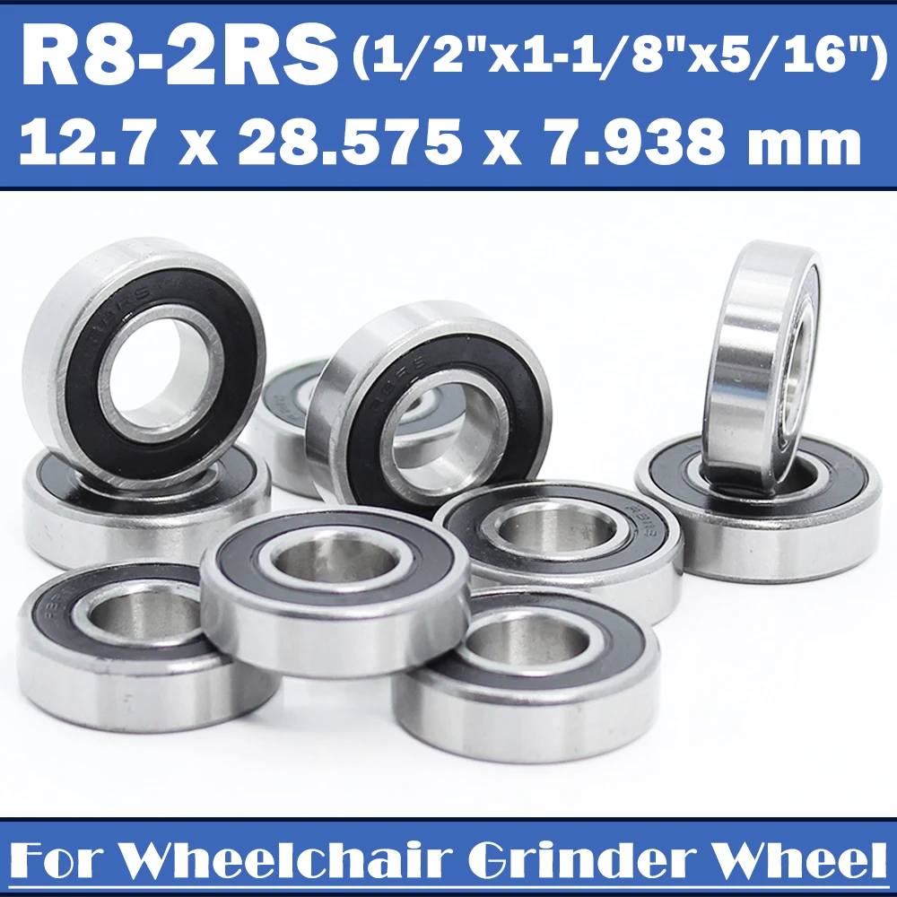 

R8RS Bearing 12.7*28.575*7.938 mm ( 10 PCS ) Inch Miniature R8 2RS Ball Bearings