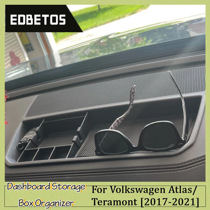 Car Interior Dashboard Storage Box Tray Phone Holder Center Console Console Tidying For Volkswagen VW Atlas / Teramont 2018-2023