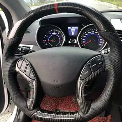 High Quality Carbon Fiber Leather Steering Wheel For Hyundai Verna Solaris Elantra Santana With Factory Price